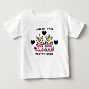T-shirt Pour Bébé Unicorn Twin Sister