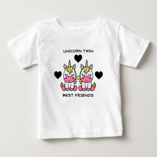 T-shirt Pour Bébé Unicorn Twin Sister (Devant)