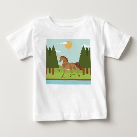 T-shirt Pour Bébé Unicorne (Devant)