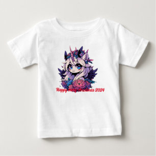 T-shirt Pour Bébé "Unicorne à fleurs célestes"