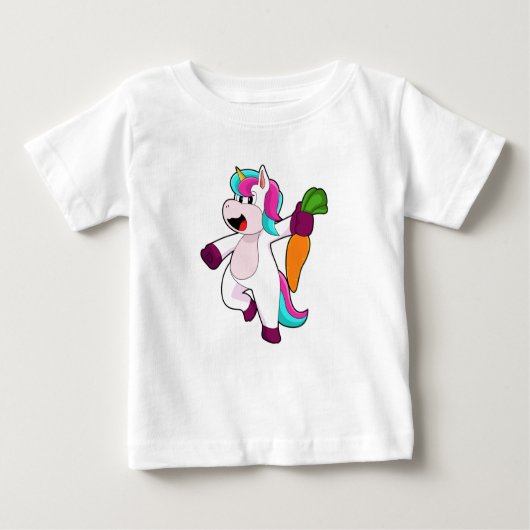 T-shirt Pour Bébé Unicorne avec carotte (Devant)