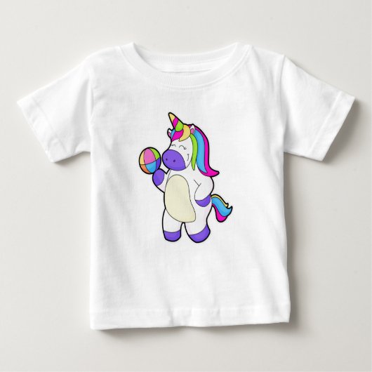 T-shirt Pour Bébé Unicorne avec volleyball (Devant)