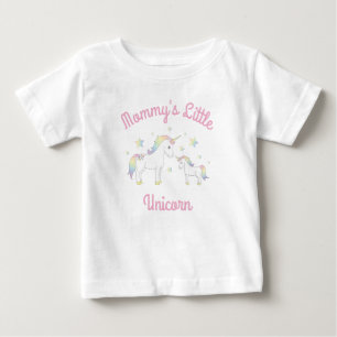 T-shirt Pour Bébé Unicorne Baby shower Pastel Rainbow