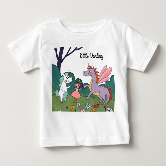 T-shirt Pour Bébé Unicorne magique (Devant)