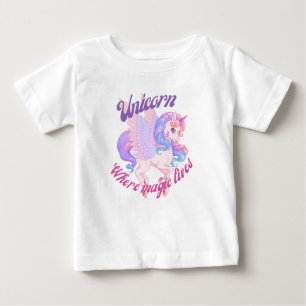T-shirt Pour Bébé Unicorne où vivait la magie
