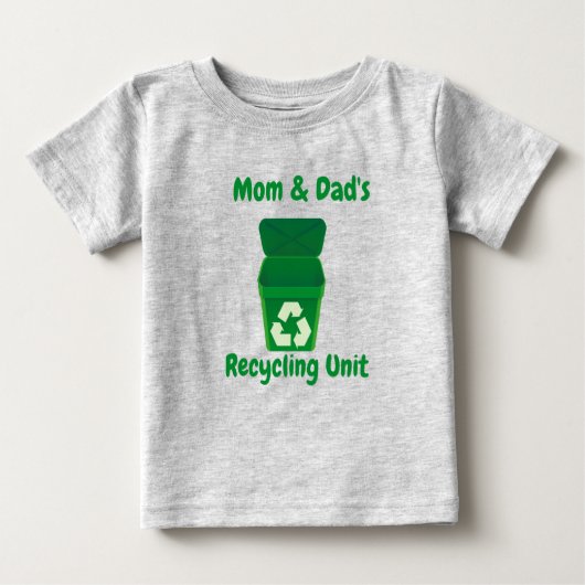 T-shirt Pour Bébé Unité de recyclage de maman et papa (Devant)