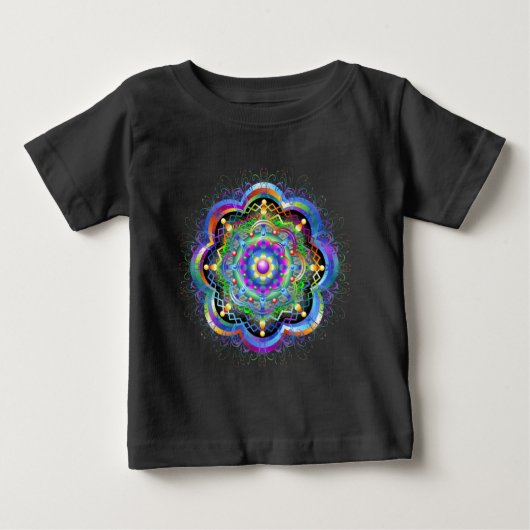 T-shirt Pour Bébé Univers Mandala Psychédélique (Devant)