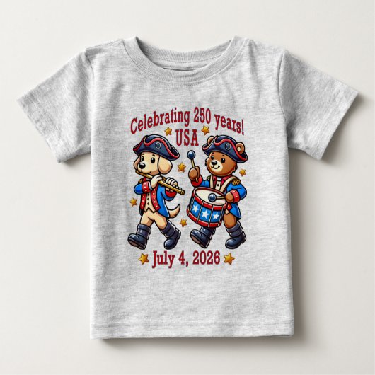 T-shirt Pour Bébé USA 250th Anniversary Souvenir - Patriotique (Devant)