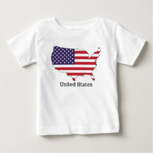 T-shirt Pour Bébé USA Drapeau et carte Souvenir Design
