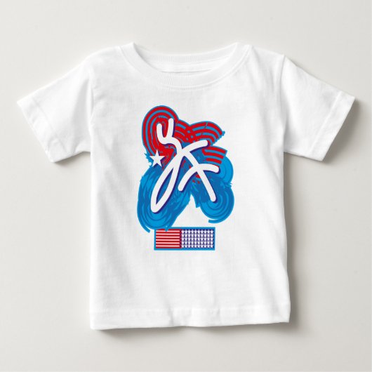 T-SHIRT POUR BÉBÉ USA/EEUU FLAG SIMPLIFIED TEXT BY MASANSER PIXELAT (Devant)