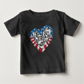 T-shirt Pour Bébé USA Flag American Runner - Runt Heart (Devant)