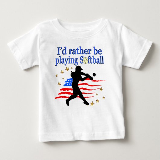 T-SHIRT POUR BÉBÉ USA SOFTBALL PLAYER AIME LA CONCEPTION DE SOFTBALL (Devant)