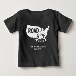 T-shirt Pour Bébé Vacances de famille personnalisées Carte de road