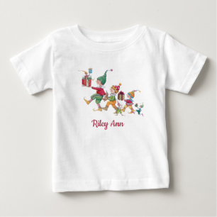 T-shirt Pour Bébé Vacances de Noël personnalisées Blanc