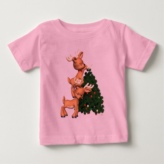 T-shirt Pour Bébé Vacances Reindeer Sweatshirt Enfants (Devant)