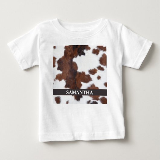 T-shirt Pour Bébé Vache  Bébé Brun (Devant)