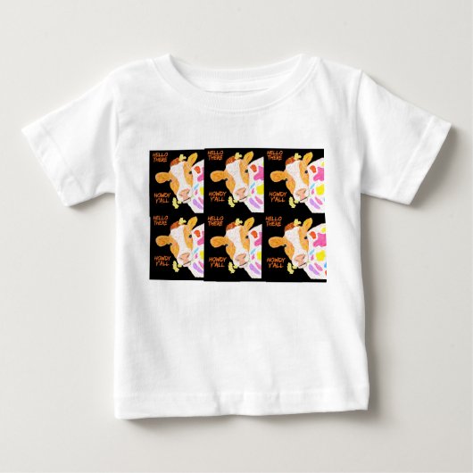 T-shirt Pour Bébé Vache colorée (Devant)