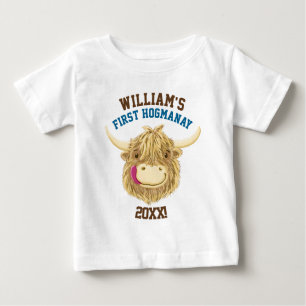T-shirt Pour Bébé Vache des montagnes personnalisée premier Hogmanay