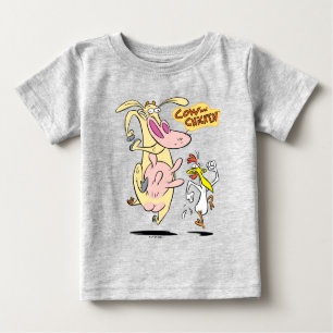 T-shirt Pour Bébé Vache et poulet à courir graphique