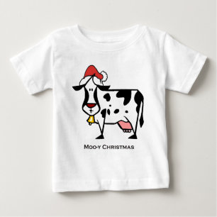 T-shirt Pour Bébé Vache mignonne à Noël