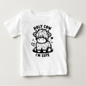 T-shirt Pour Bébé Vache Sainte Je Suis Mignonne pour Baby Bliss (Devant)