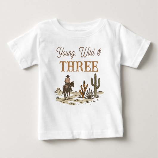 T-shirt Pour Bébé Vacher Marron Rustique Jeune, Sauvage Trois Annive (Devant)