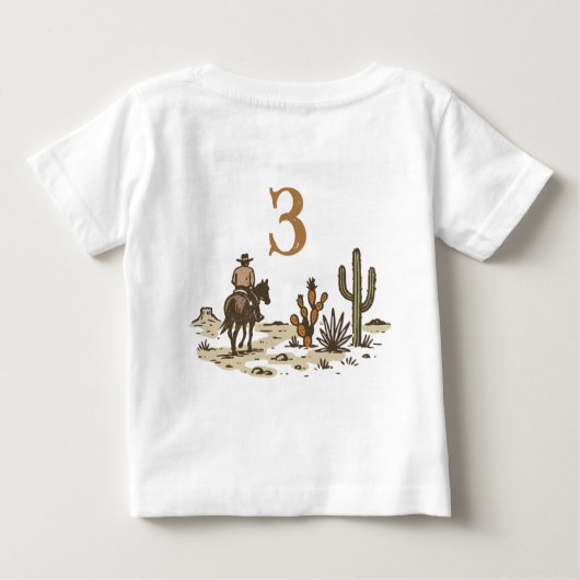 T-shirt Pour Bébé Vacher Marron Rustique Jeune, Sauvage Trois Annive (Dos)