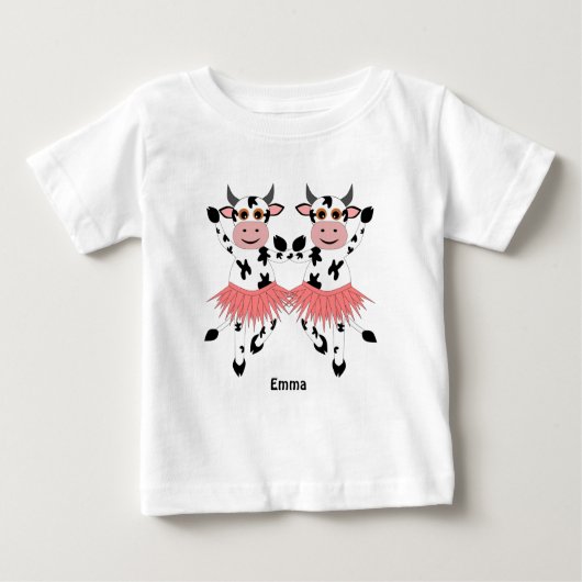 T-shirt Pour Bébé Vaches dansantes mignonnes et amusantes (Devant)