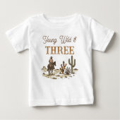 T-shirt Pour Bébé Vachette Marron Rustique Cowboy Jeune, Sauvage Tro (Devant)