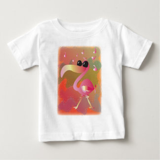 T-shirt Pour Bébé vagues d'été-flamingo