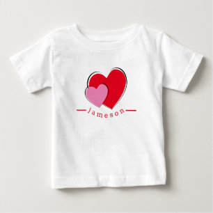 T-shirt Pour Bébé Valentine Coeurs bébé personnalisé