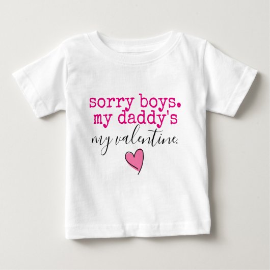 T-shirt Pour Bébé valentine de papa (Devant)