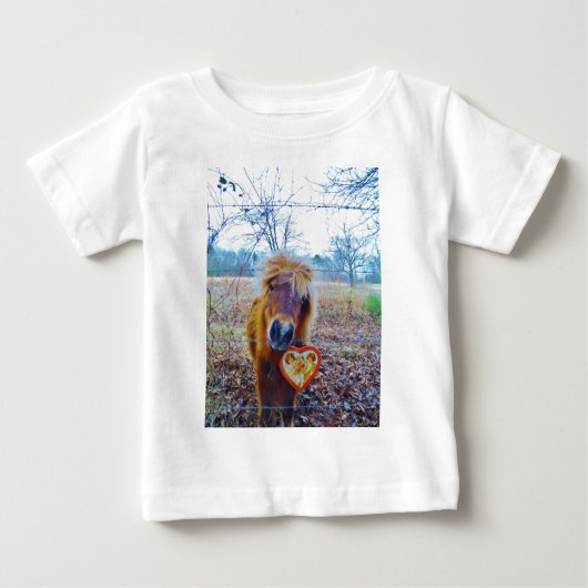 T-shirt Pour Bébé Valentine Heart Horse (Devant)