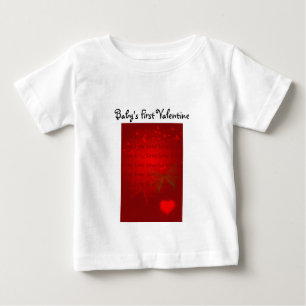 T-shirt Pour Bébé Valentine Red Hearts
