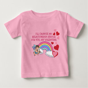 T-shirt Pour Bébé Valentines Cupid Love Hearts Rainbow Social Media