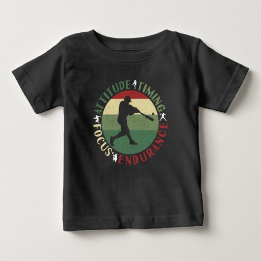T-shirt Pour Bébé Valeurs de l'équipe de baseball motivationnel (Devant)