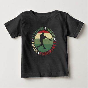 T-shirt Pour Bébé Valeurs d'équipe de baseball motivationnelles
