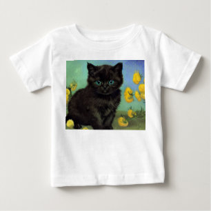 T-shirt Pour Bébé Van Gogh Chat noir Fleurs jaunes