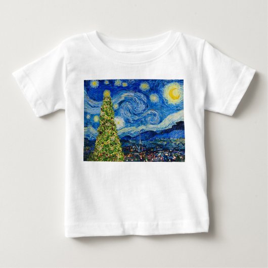 T-shirt Pour Bébé Van Gogh Starry (Devant)