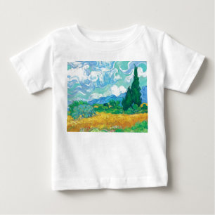 T-shirt Pour Bébé Van Gogh Wheatfield avec Cyprès