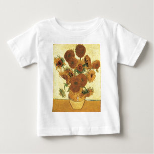 T-shirt Pour Bébé Vase avec quinze tournesols, Vincent van Gogh