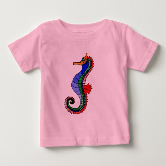 T-shirt Pour Bébé Vecteur - hippocampe (Devant)