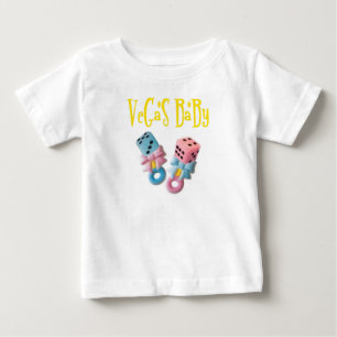 T-shirt Pour Bébé VeGaS BaBy Boy / Girl Pink and Blue Dice Rattles!
