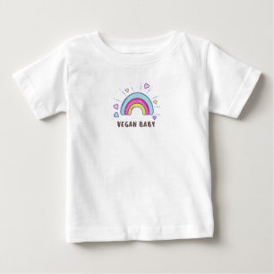 T-shirt pour bébé végétalien - Arc en ciel et Coeu