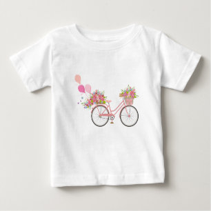 T-shirt Pour Bébé Vélo Whimsical Rose