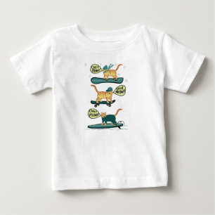T-shirt Pour Bébé Vérifiez Meowt ! Chat tigré de surf des neiges de