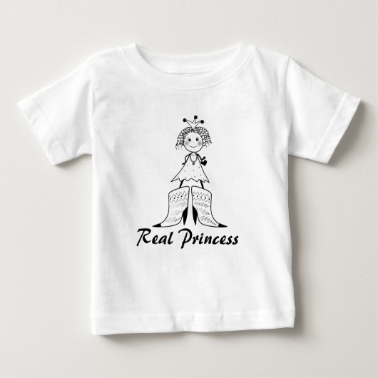 T-shirt Pour Bébé Véritable princesse (Devant)