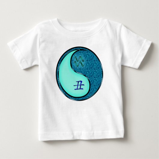 T-shirt Pour Bébé Verseau & Bœuf d'eau (Devant)