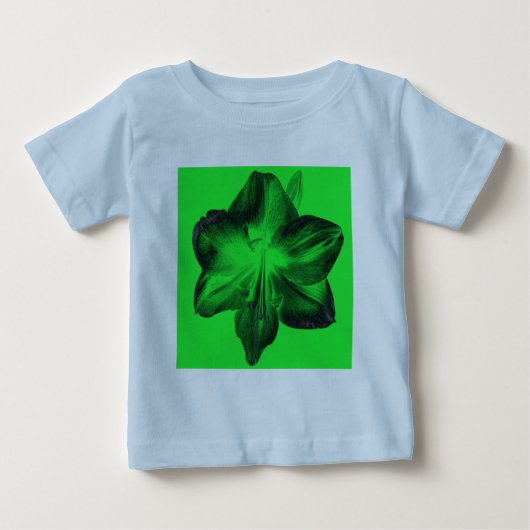 T-shirt Pour Bébé Vert foncé sur vert clair Amaryllis (Devant)