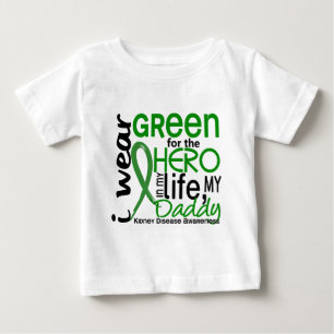 T-shirt Pour Bébé Vert pour la maladie rénale de papa du héros 2